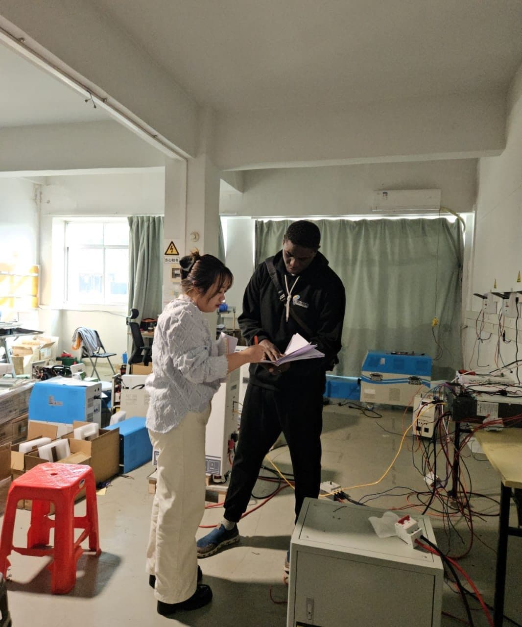 Equipment testing at the manufacturer's facility