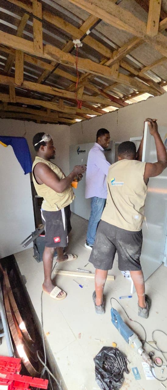 Interior wall installation from a work platform