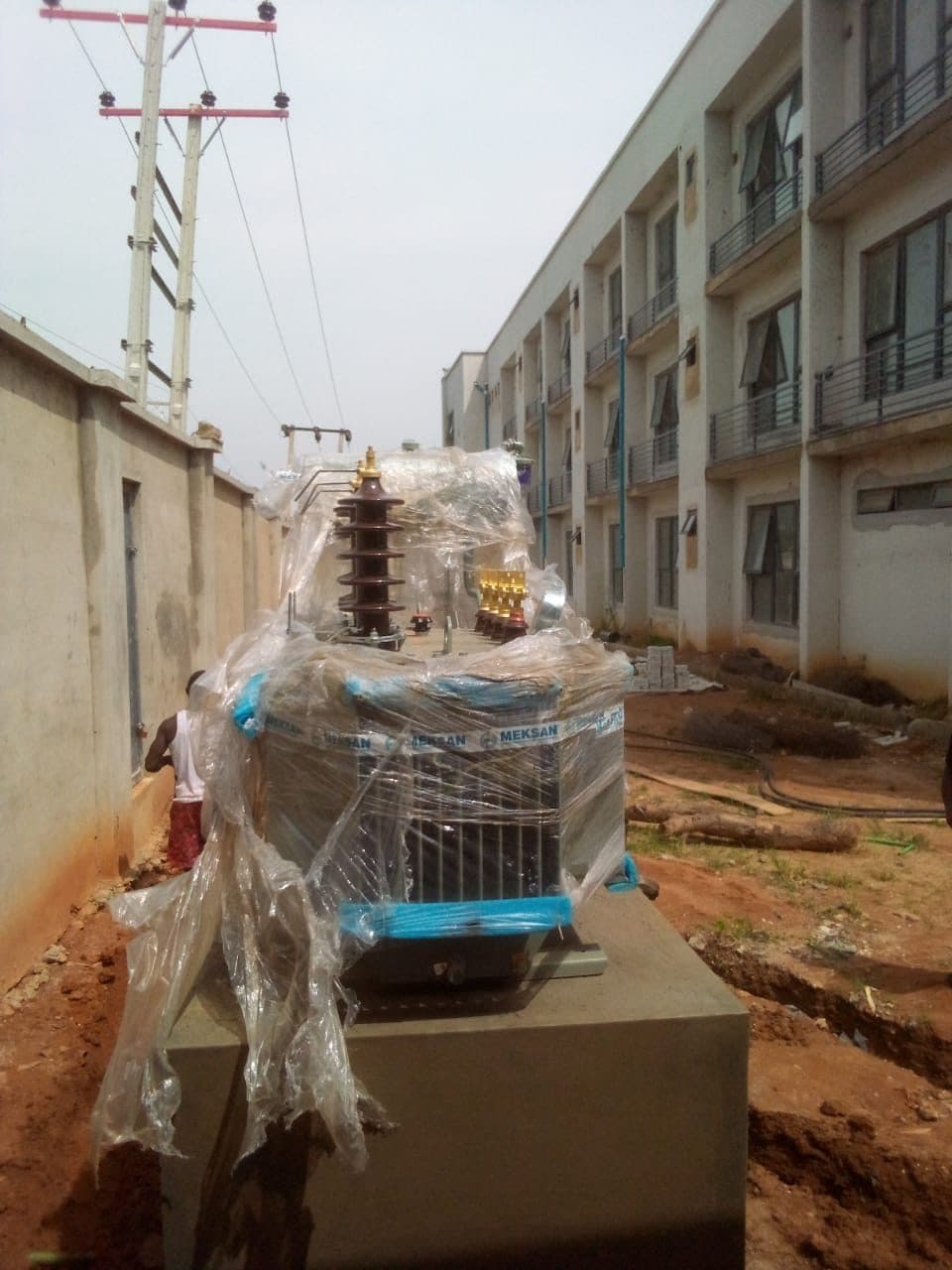 New transformer delivered and positioned on its plinth